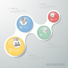 Abstract 4 Circles infographics for business design reports
