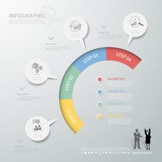 Abstract 4 Circles infographics for business design reports N2