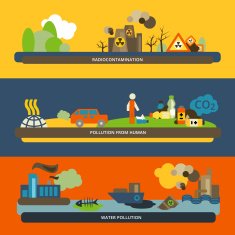 Pollution Flat Banners