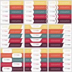 Mega collection of web infographic concepts and banners Five options