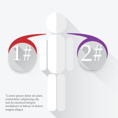 Contour man with a message Elements for infographic N2