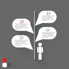 Contour man with a message Elements for infographic N4