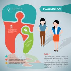Tooth puzzle woman infographic on clean background vector