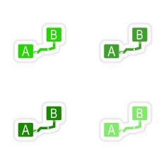 assembly realistic sticker design on paper distance N3