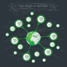 Infographic design on blackboard background vector
