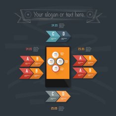 Infographic design on blackboard background vector N6