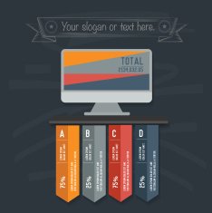 Infographic design on blackboard background vector N7