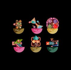 Set of abstract geometric shapes with options N59