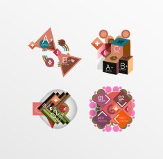 Set of abstract geometric shapes with options N62