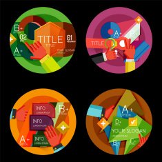 Set of option presentation labels flat design web infographic boxes N9