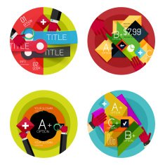 Set of option presentation labels flat design web infographic boxes N10