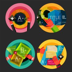 Set of option presentation labels flat design web infographic boxes N12