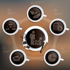 Business info graphic design coffee concept on clean background