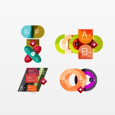 Set of modern geometric infographic web layouts N28
