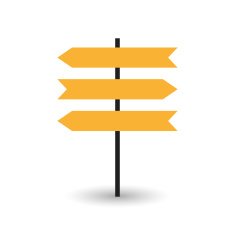 The road sign icon pointer vector illustration