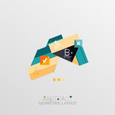 Glossy paper style geometric abstract infographic design N77
