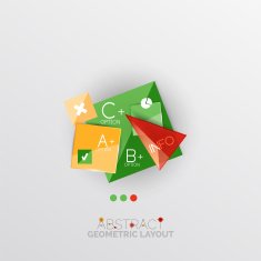 Glossy paper style geometric abstract infographic design N78