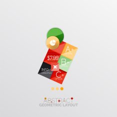 Glossy paper style geometric abstract infographic design N79
