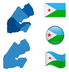 Djibouti Map and Flag Collection N2