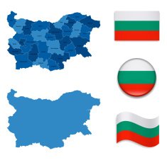 Bulgaria Map and Flag Collection N2