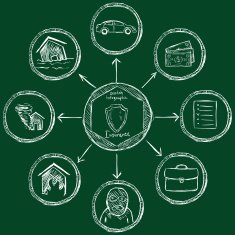 Vector Chalk Insurance Infographic N2