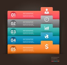 Modern infographics element number template