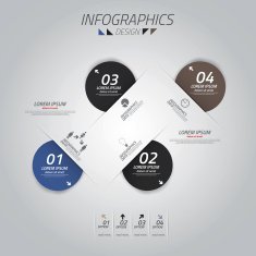 Abstract paper infografics vector