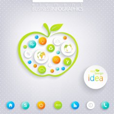 Modern green infographic design with place for your text