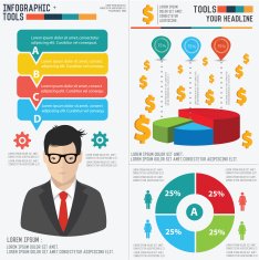 Businessman info graphic design on clean background vector