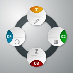 Vector illustration infographics four paper circle N2
