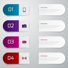Vector illustration infographics four paper strips N2