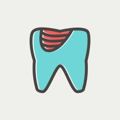 Tooth decay thin line icon N4