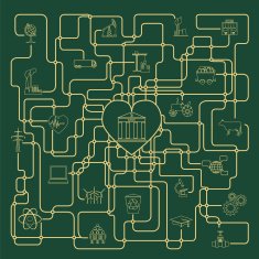 Economics and finance infographic Investment projects Banks N7