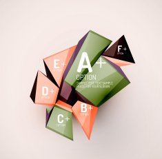 Geometric shapes with sample text Abstract template N235