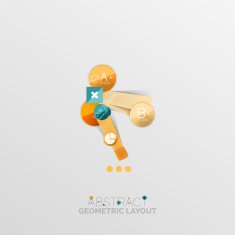 Glossy paper style geometric abstract infographic design N81