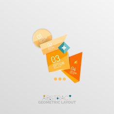 Glossy paper style geometric abstract infographic design N82