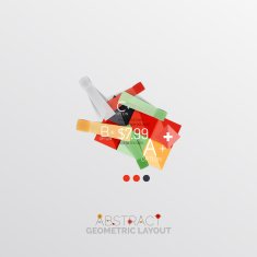 Glossy paper style geometric abstract infographic design N83