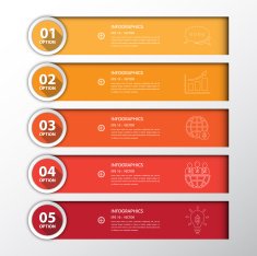 Design flat shadow step number banners graphic or website Vecto N6