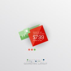 Glossy paper style geometric abstract infographic design N84