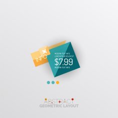 Glossy paper style geometric abstract infographic design N87