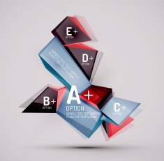 Geometric shapes with sample text Abstract template N259