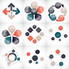 Collection of Infographic Templates for Business Vector Illustration N16