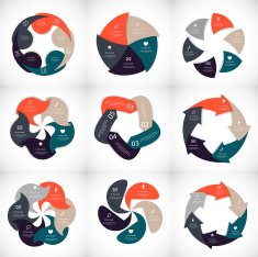 Collection of Infographic Templates for Business Vector Illustra N68