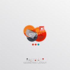 Glossy paper style geometric abstract infographic design N88