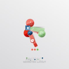 Glossy paper style geometric abstract infographic design N90