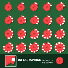 Segmented charts in style of counter from a casino N2