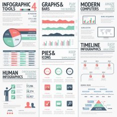 Big set of infographic elements red green vector EPS10
