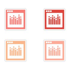 icon sticker realistic design on paper charts N3