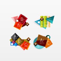 Set of modern geometric infographic web layouts N30