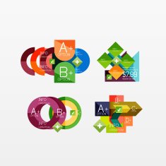 Set of modern geometric infographic web layouts N31